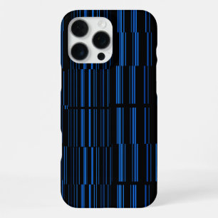 Funda Para iPhone 16 Pro Max Azul Medianoche Patrón de Raya Moderno Único y Fre