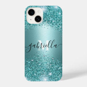 Funda Para iPhone 14 Azul Metalizado y Purpurina