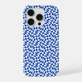 Azul moderno remolino de cuadros retro