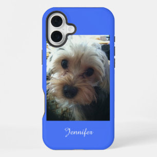 Funda Para iPhone 16 Plus Azul o ELEGIR SU COLOR Cute Yorkie