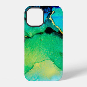 Funda Para iPhone 12 AZUL PERSA, verde chartreuse. Arte muy hermoso