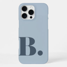 Funda Para iPhone 16 Pro Max Azul Pizarra Estético Minimalista Letra Inicial B