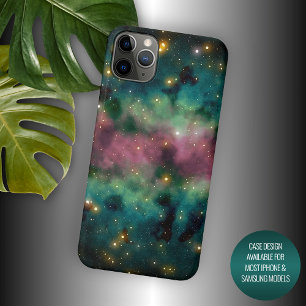 Funda Para iPhone 16 Pro Max Azul Teal Verde Rosa Púrpura Galaxia Vía Láctea