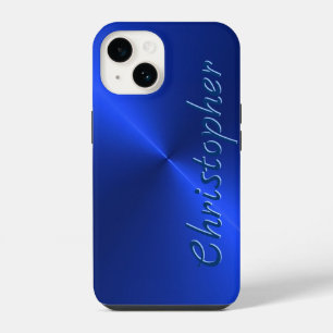 Funda Para iPhone 14 Azul titanio Acero inoxidable Metálico