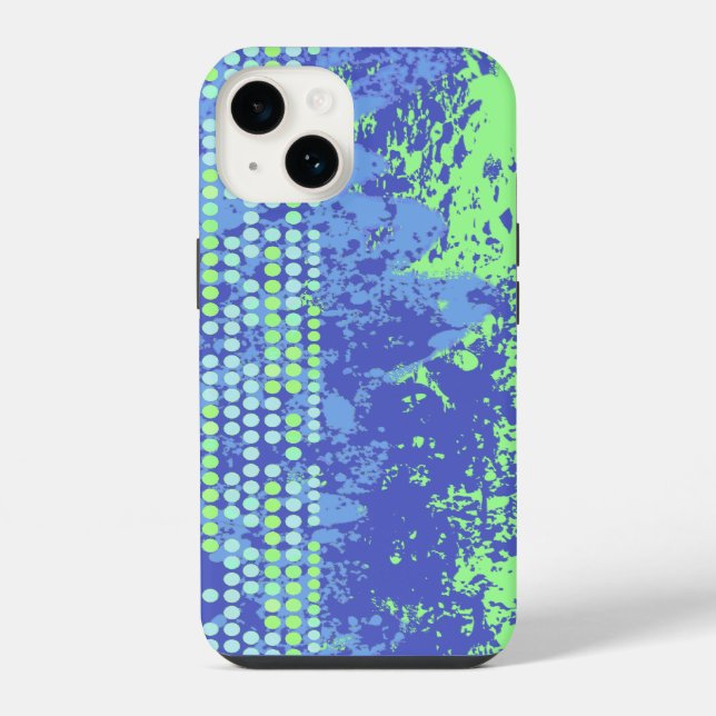 Funda Para iPhone Azul verde abstracto surf playa (Reverso )