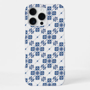 Funda Para iPhone 16 Pro Max Azulejo Azul Índigo Decorativo Portugués Lisboa
