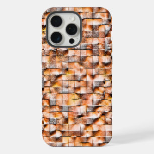 Azulejo cerámico áspero naranja gris con defectos,