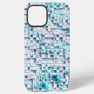 Funda Para iPhone 12 Pro Max Azulejos azules en estilo rugoso texturizado, mosa