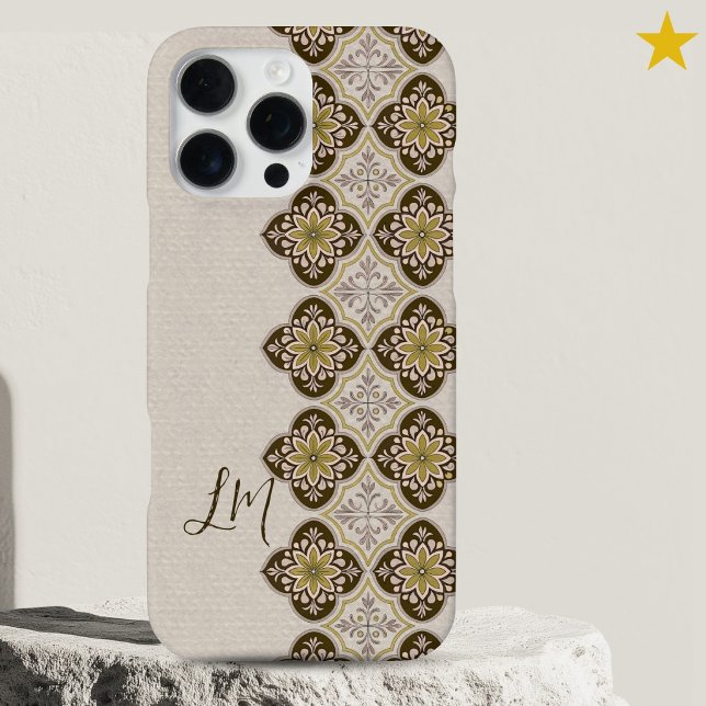 Funda Para iPhone Azulejos Portugueses Amarillos Marrones Bonitos Mo (Subido por el creador)