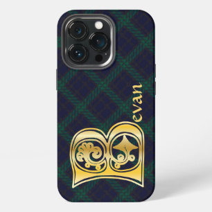 Funda Para iPhone 13 Pro B mayúscula decorativa botánica medieval