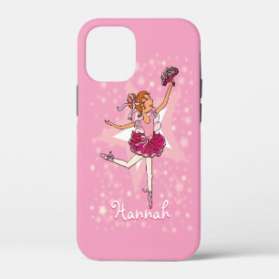 Funda Para iPhone 12 Mini Bailarina rosa estrellas niñas nombre