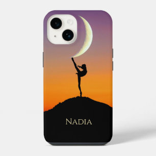 Funda Para iPhone 14 Baile de luna de ballet con nombre personalizado