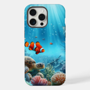 Bajo el mar, tortuga, coral, barco, pez payaso