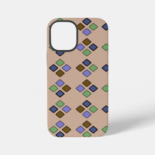 Funda Para iPhone 12 Mini Baldosas geométricas diagonales azul verde en cual