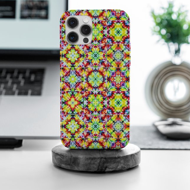 Funda Para iPhone Baldosas mediterráneas, mosaicos de tinta de alcoh (Subido por el creador)