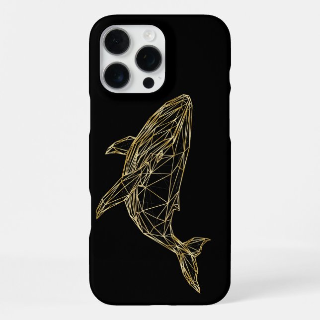 Funda Para iPhone Ballena Geométrica de Oro de Lujo (Reverso )