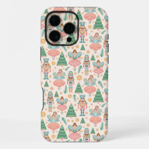 Funda Para iPhone 16 Pro Max Ballet de Cascanueces y hadas sobre fondo crema