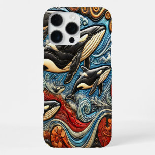 Funda Para iPhone 16 Pro Max Ballet Oceánico: Ballenas y Olas