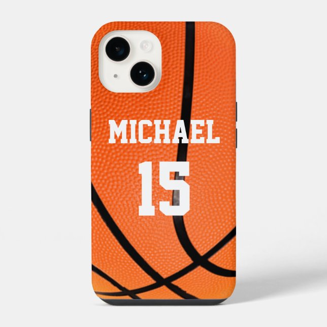 Funda Para iPhone Baloncesto Tu Nombre (Reverso )