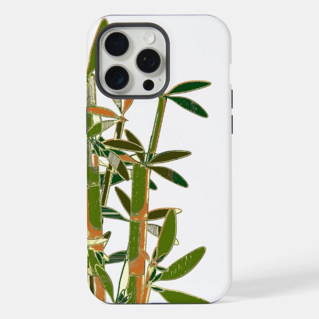 Funda Para iPhone Bambú verde aislado sobre fondo blanco (Reverso )