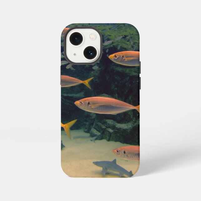 Funda Para iPhone Banco de Peces Rosas (Reverso )