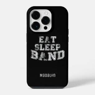 Funda Para iPhone 14 Pro Banda de Música Eat Sleep Band Tipografía