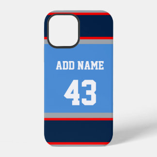 Funda Para iPhone 12 Banda deportiva azul azul y rojo de la marina