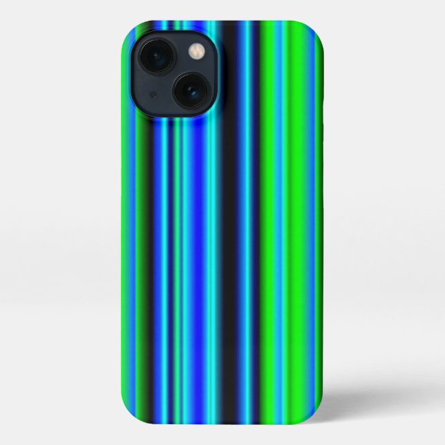 Funda Para iPhone Bandas de arco iris verde azul (Reverso )