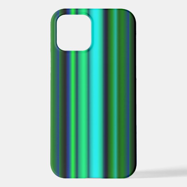 Funda Para iPhone Bandas de arco iris verde azul (Reverso )