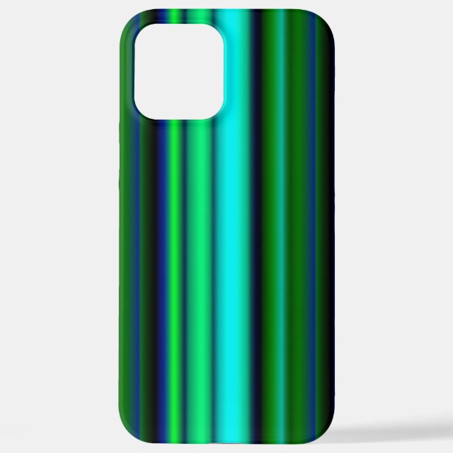 Funda Para iPhone Bandas de arco iris verde azul (Reverso )
