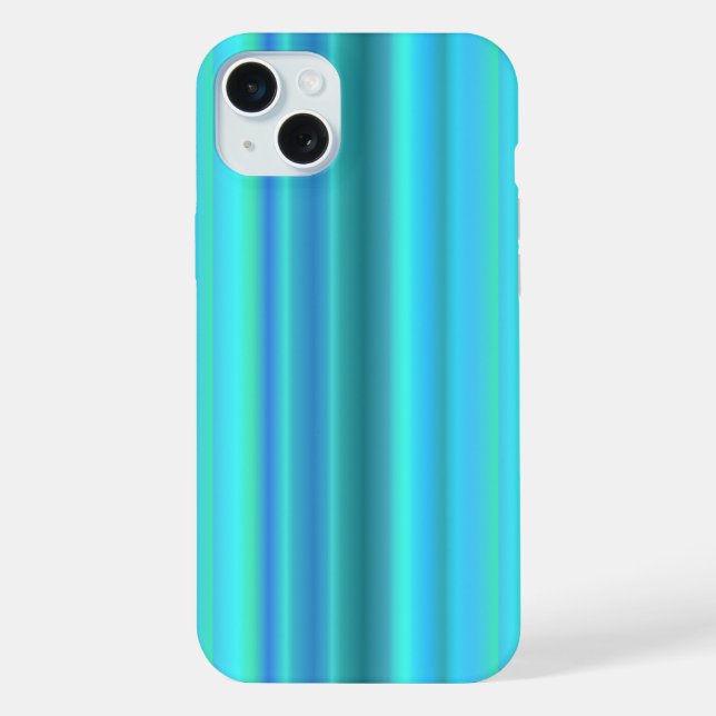 Funda Para iPhone Bandas de arco iris verde azul (Reverso )