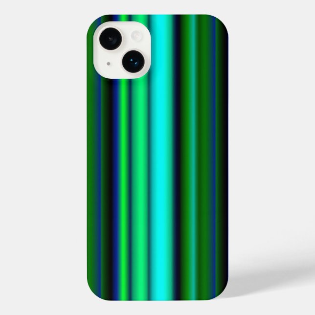 Funda Para iPhone Bandas de arco iris verde azul (Reverso )