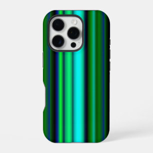 Funda Para iPhone 16 Pro Bandas de arco iris verde azul