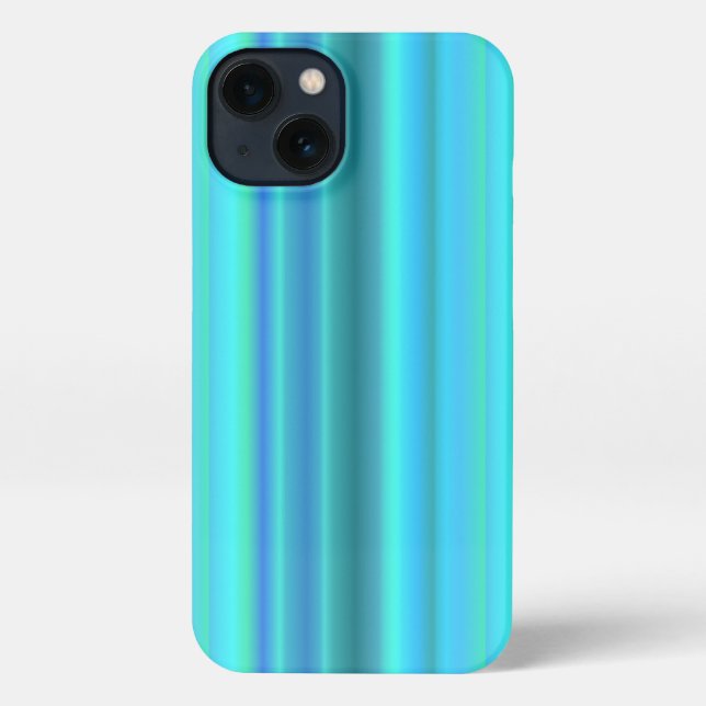 Funda Para iPhone Bandas de arco iris verde azul (Reverso )