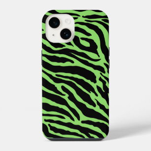 Funda Para iPhone 14 Bandas de impresión de animales verdes y negros