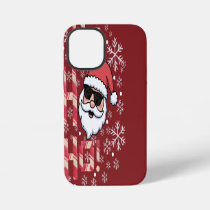 Funda Para iPhone 12 Mini Bandeja de servir Santa Retro Cool Navidad