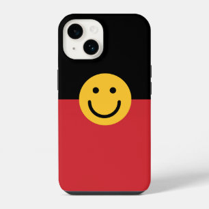 Funda Para iPhone 14 bandera aborigen australiana con cara sonriente