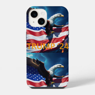 Funda Para iPhone 14 Bandera Americana Águila Americana TRUMP 2024