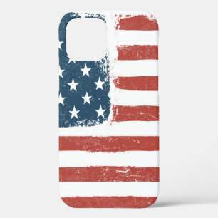 Funda Para iPhone 12 Bandera Americana Borde fondo. Versión de Raster.