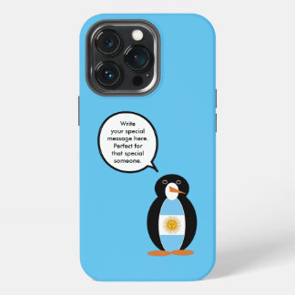 Funda Para iPhone 13 Pro Bandera Argentina Pingüino Ms Personalizado
