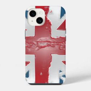 Funda Para iPhone 14 Bandera británica Union Jack Arte en cera abstract