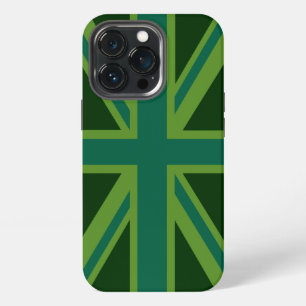 Funda Para iPhone 13 Pro Bandera británica Union Jack verde turquesa