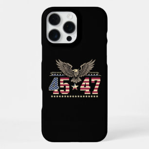 Funda Para iPhone 16 Pro Max Bandera de águila estadounidense vintage Trump 45