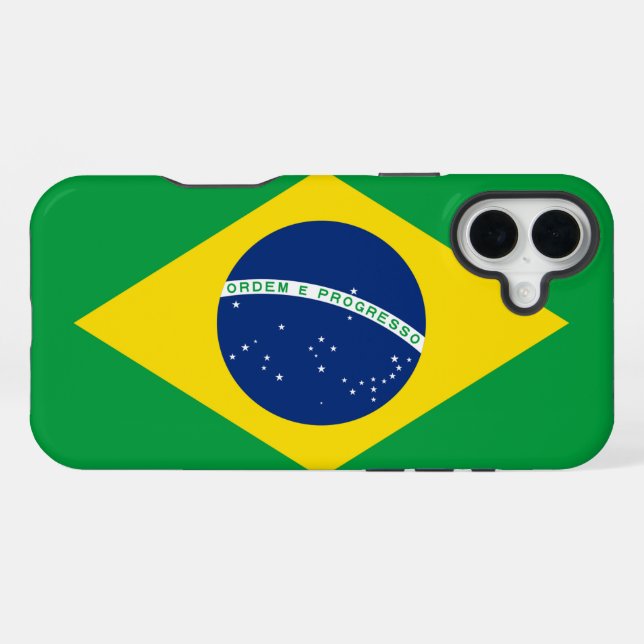 Funda Para iPhone bandera de Brasil (Reverso Horizontal)