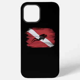 Funda Para iPhone 12 Pro Max bandera de buzo abajo trazo de pincel, bandera de