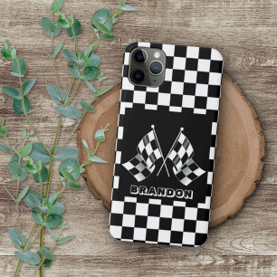 Funda Para iPhone 16 Pro Max Bandera de cuadros fresca personalizada