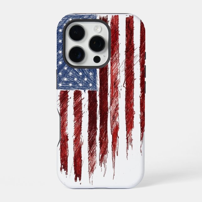 Funda Para iPhone Bandera de EE. UU. (Reverso )