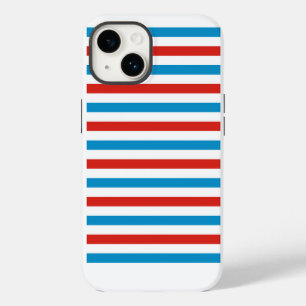 Funda Para iPhone 14 bandera de EE. UU. de América patrón de rayas azul