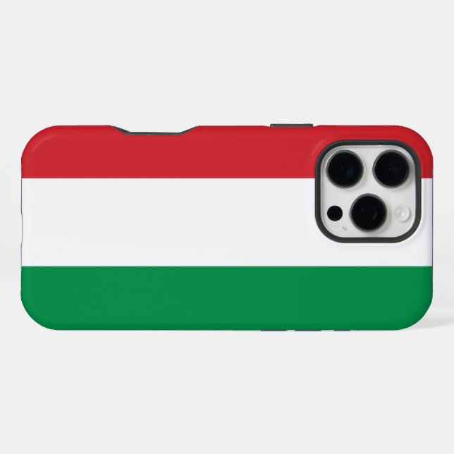 Funda Para iPhone Bandera de Hungría (Reverso Horizontal)