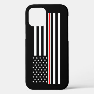 Funda Para iPhone 12 Bandera de la Línea Roja Fina: Memorial de Héroes